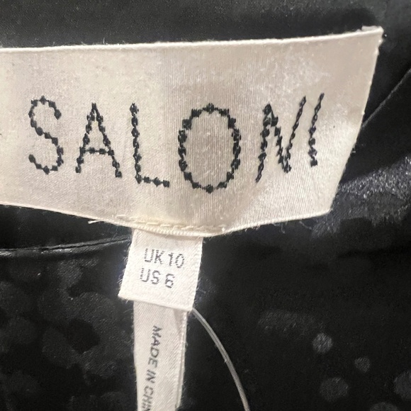 NWT SALONI Debbie Silk Mini Dress Long Sleeves Black Size 6 - Picture 6 of 10